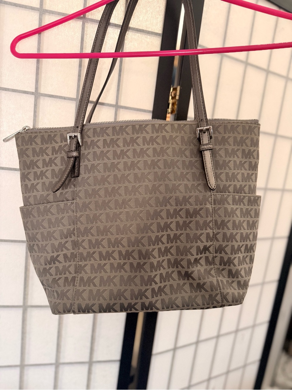 Michael Kors Taupe/Gray MK Signature Tote